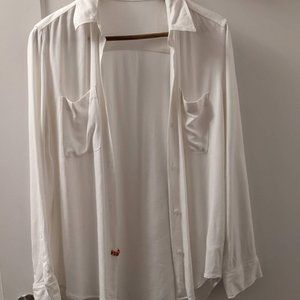 White long sleeve button-down blouse